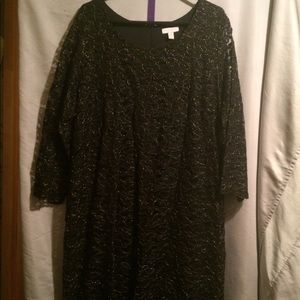 Charter Club Woman Black and Gold Lace Dress